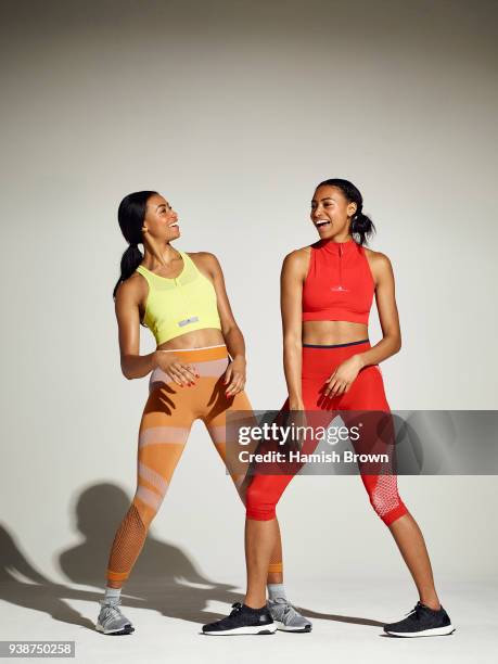Athletes Shannon Hylton and Cheriece Hilton are photographed for the Observer on December 18, 2017 in London, England.