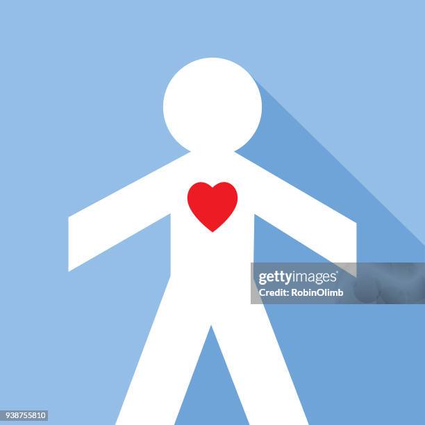 red heart man icon - puppet stock illustrations