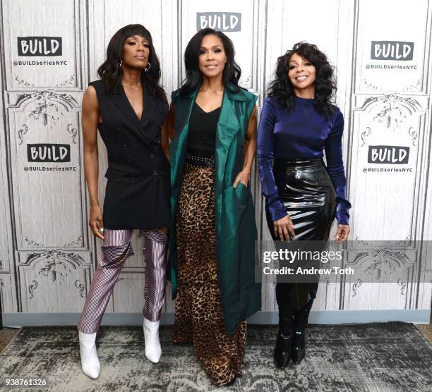 Rhona Bennett, Cindy Herron, and Terry Ellis of En Vogue visit Build to discuss their new album 'Electric Cafe' at Build Studio on March 27, 2018 in...