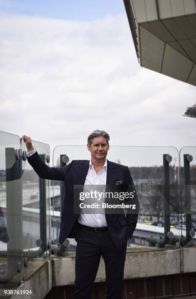 Johan Lundgren, chief executive officer of Easyjet Plc, poses for a photograph as the budget airline announces a new summer flight schedule at Tegel...