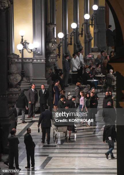 Set TV series a genial friend , based on a novel by Elena Ferrante, scenes shot in Umberto Prince gallery, in downtown Naples. Italian and American...