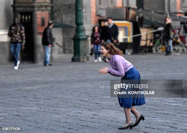 Set TV series a genial friend , based on a novel by Elena Ferrante, scenes shot in Plebiscito square. Italian and American production with HBO, Wild...