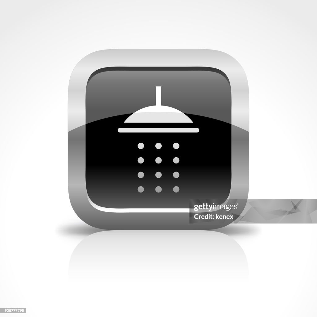 Shower and Bath Glossy Button Icon