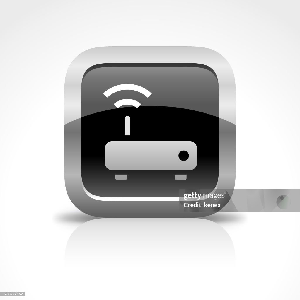 Router Communication Glossy Button Icon