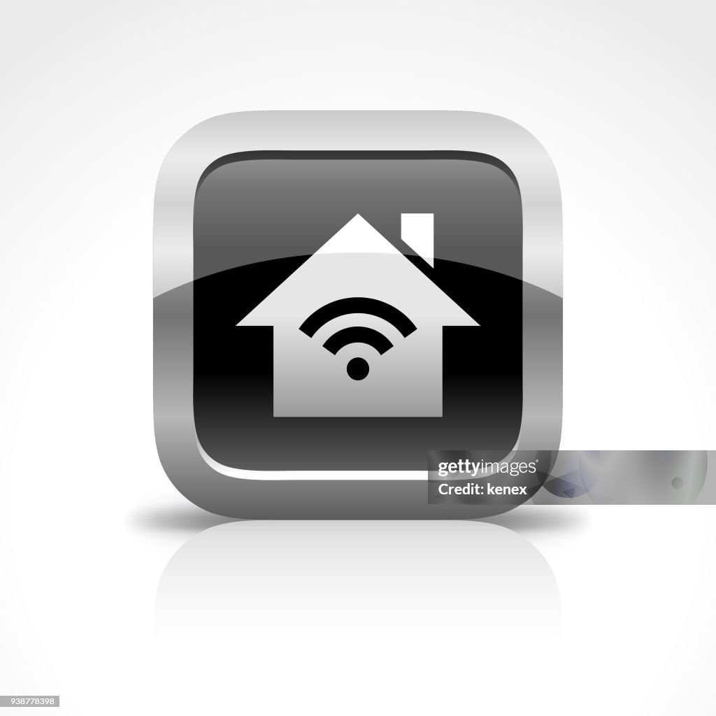 Home and WIFI Glossy Button Icon