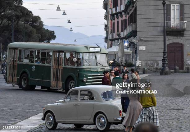 Set TV series a genial friend , based on a novel by Elena Ferrante, scenes shot in Plebiscito square, in downtown Naples. Italian and American...