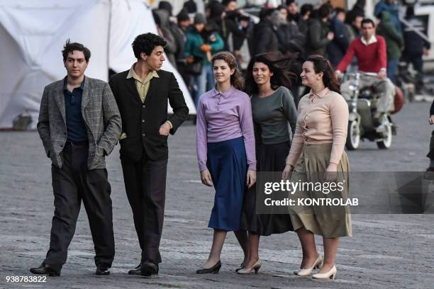 Set TV series a genial friend , based on a novel by Elena Ferrante, scenes shot in Plebiscito square. Italian and American production with HBO, Wild...