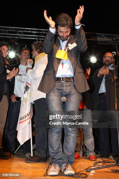 Roberto Fico, one of the leaders of the italian political Movement 5 Stars, during a meeting in Naples.