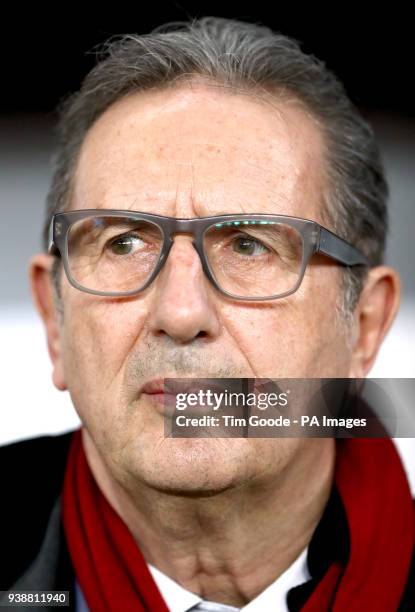 Hungary Manager Georges Leekens during the international friendly match at the Groupama Arena, Budapest.