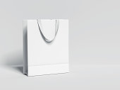 White blank shopping bag. 3d rendering