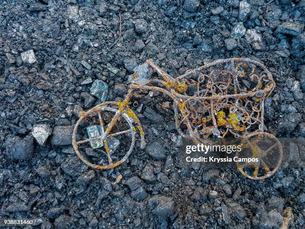 remains of ornament after fire - seguro contra incendio fotografías e imágenes de stock