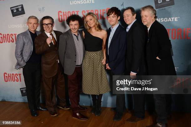 Martin Freeman, Andy Nyman, Jeremy Dyson, Claire Jones, Alex Lawther and Paul Whitehouse attend the 'Ghost Stories' special screening atVue West End...