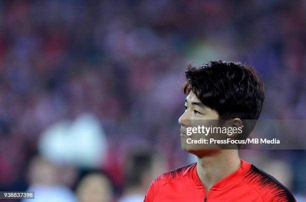 Ki Sung-Yong of Korea Republic before international friendly match between Poland and Korea Republic at Slaski Stadium on March 27, 2018 in Chorzow,...