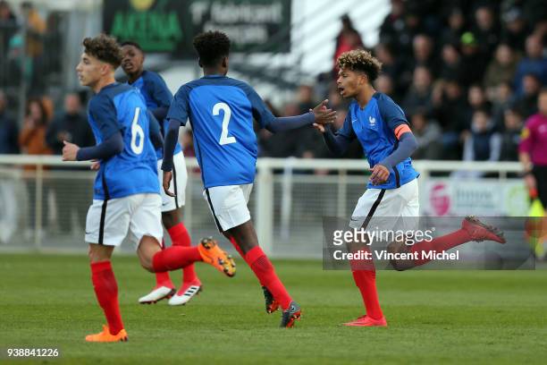 Georginio Rutter of France during the Mondial Montaigu match between France U16 and Portugal U16 on March 27, 2018 in Montaigu, France.