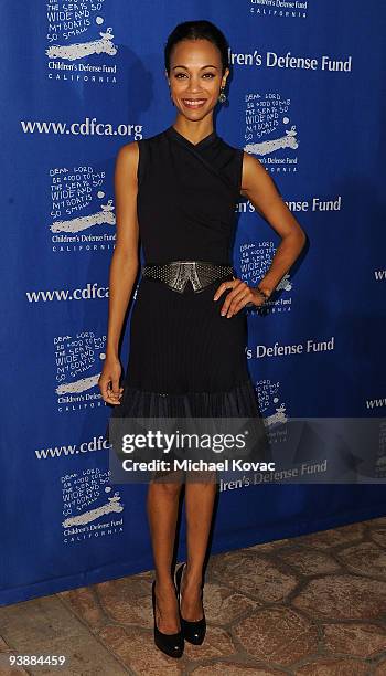 Actress Zoe Saldana attends the Children's Defense Fund's 19th Annual Los Angeles "Beat the Odds" Awards at Beverly Hills Hotel on December 3, 2009...