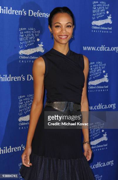 Actress Zoe Saldana attends the Children's Defense Fund's 19th Annual Los Angeles "Beat the Odds" Awards at Beverly Hills Hotel on December 3, 2009...