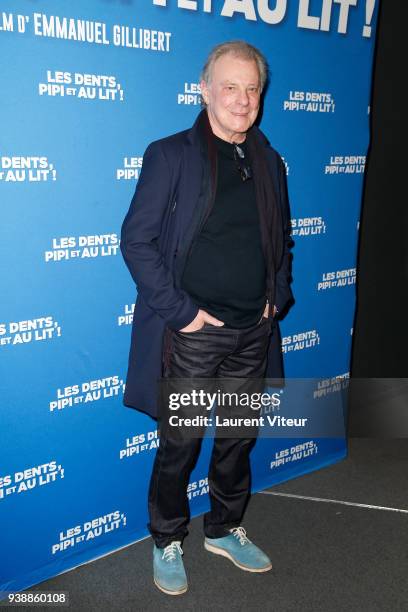 Singer Herbert Leonard attends "Les Dents, Pipi et au Lit" Paris Premiere at UGC Cine Cite des Halles on March 27, 2018 in Paris, France.