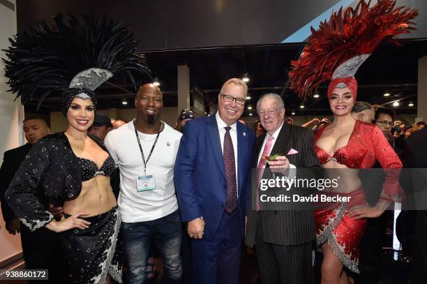 Victor Cohen, Ron Jaworski, and Oscar Goodman attend day two of the 33rd annual Nightclub & Bar Convention and Trade Show on March 27, 2018 in Las...