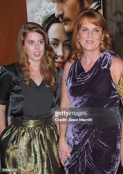 Princess Beatrice and producer Duchess of York Sarah Ferguson arrive at The Young Victoria Los Angeles Screening at the Pacific Theatres at The Grove...
