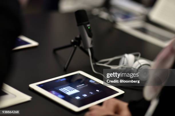 New Apple Inc. IPad is displayed in a technology lab during an event at Lane Technical College Prep High School in Chicago, Illinois, U.S., on...
