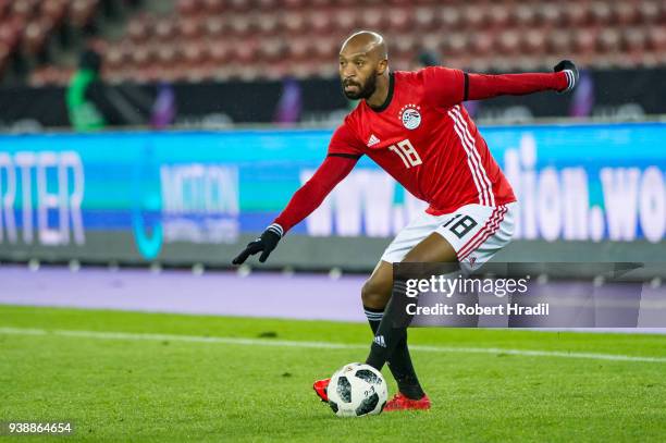 Shikabala of Egypt in action during the International Friendly between Egypt and Greece at the Letzigrund Stadium on March 27, 2018 in Zurich,...