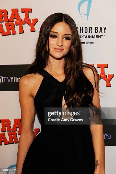 Actress Caroline D'Amore attends the "Frat Party" Premiere Red Carpet and Pre-Party at XIV on December 3, 2009 in West Hollywood, California.