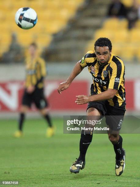 Paul Ifill of the Phoenix follows the ball during the round 17 A-League match between the Wellington Phoenix and the Melbourne Victory at Westpac...