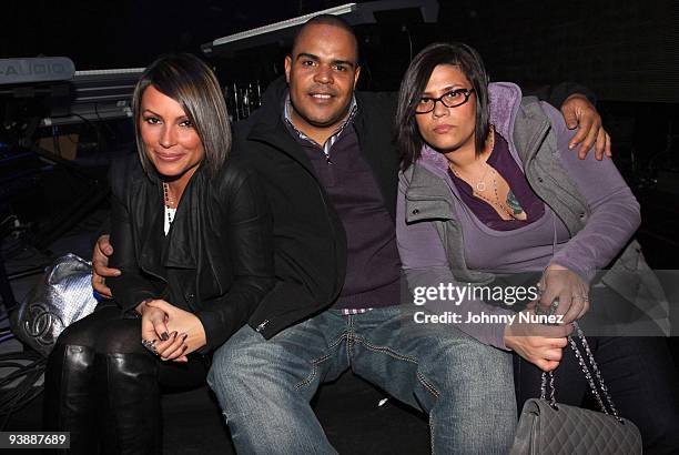 Angie Martinez, DJ Enuff and Yvette Davila attend the afterparty of Rihannas concert at Hammerstein Ballroom on December 3, 2009 in New York City.