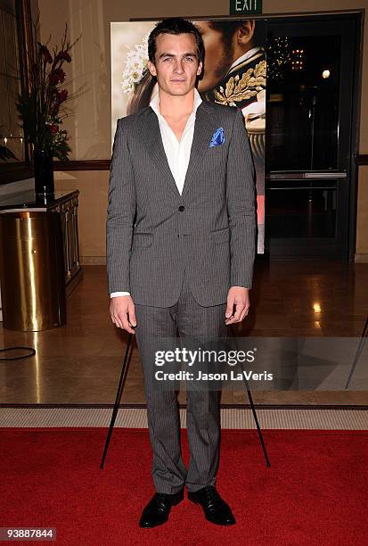 Actor Rupert Friend attends the premiere of "The Young Victoria" at Pacific Theatre at The Grove on December 3, 2009 in Los Angeles, California.