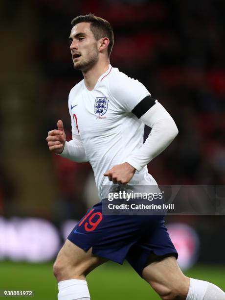 Lewis Cook of England during the International Friendly match between England and Italy at Wembley Stadium on March 27, 2018 in London, England.