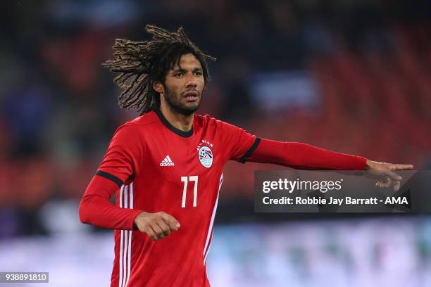 Mohamed Elneny of Egypt during the International Friendly match between Egypt and Greece at Stadion Letzigrund at Letzigrund on March 27, 2018 in...