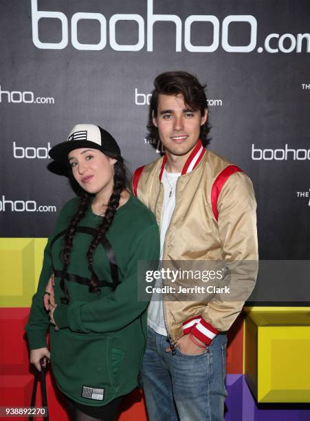 Stephie Caire and Jorge Blanco attend the launch of the boohoo.com spring collection and the Zendaya Edit at The Highlight Room at the Dream...