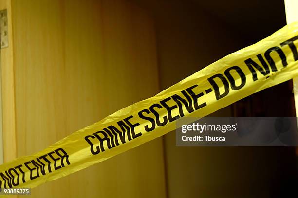 crime scene - crime scene stockfoto's en -beelden