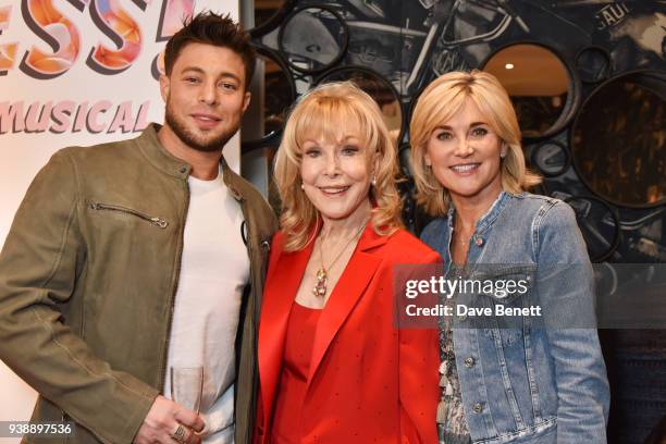 Duncan James, Barbara Eden and Anthea Turner attend the press night after party for "Ruthless! The Musical" at The Ham Yard Hotel on March 27, 2018...