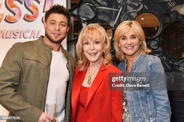 Duncan James, Barbara Eden and Anthea Turner attend the press night after party for "Ruthless! The Musical" at The Ham Yard Hotel on March 27, 2018...