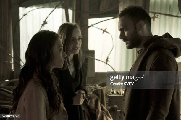 Twenty-Three" Episode 311 -- Pictured: Stella Maeve as Julia Wicker, Brittany Curran as Fen, Arjun Gupta as Penny Adiyodi --