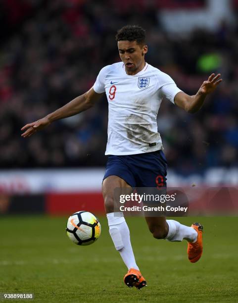 Dominic Calvert-Lewin of England during the U21 European Championship Qualifier between England U21 and Ukraine U21 at Bramall Lane on March 27, 2018...