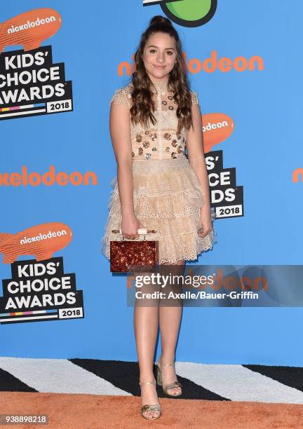 Dancer Mackenzie Ziegler attends Nickelodeon's 2018 Kids' Choice Awards at The Forum on March 24, 2018 in Inglewood, California.