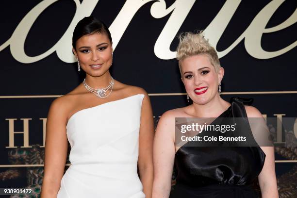 Thandi Pheonix and Katie Noonan attend the Cartier: The Exhibition Black Tie Dinner at the National Gallery of Australia on March 27, 2018 in...