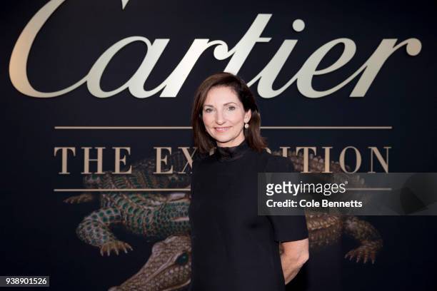 Nicky Briger editor of Marie Claire attends the Cartier: The Exhibition Black Tie Dinner at the National Gallery of Australia on March 27, 2018 in...