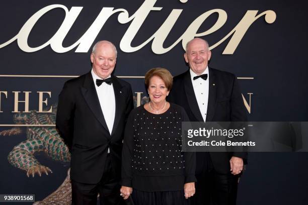 Gerard Vaughan NGA Director, Her Excellency Lady Cosgrove and His Excellency Sir Peter Cosgrove AK MC attend the Cartier: The Exhibition Black Tie...