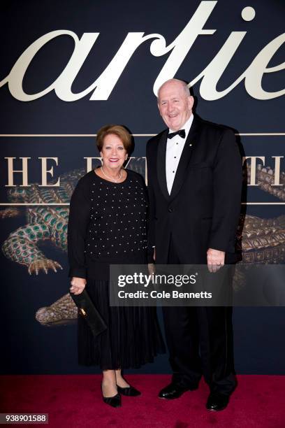 Her Excellency Lady Cosgrove and His Excellency Sir Peter Cosgrove AK MC attend the Cartier: The Exhibition Black Tie Dinner at the National Gallery...