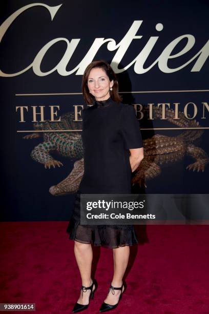 Nicky Briger editor of Marie Claire attends the Cartier: The Exhibition Black Tie Dinner at the National Gallery of Australia on March 27, 2018 in...