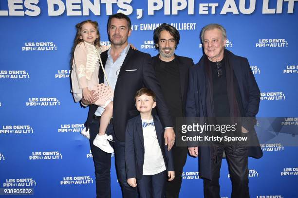 Saskia de Melo Dillais, Arnaud Ducret, Timeo Bolland, Emmanuel Gillibert and Herbert Leonard attend the "Les Dents, Pipi Et Au Lit" Paris Premiere at...