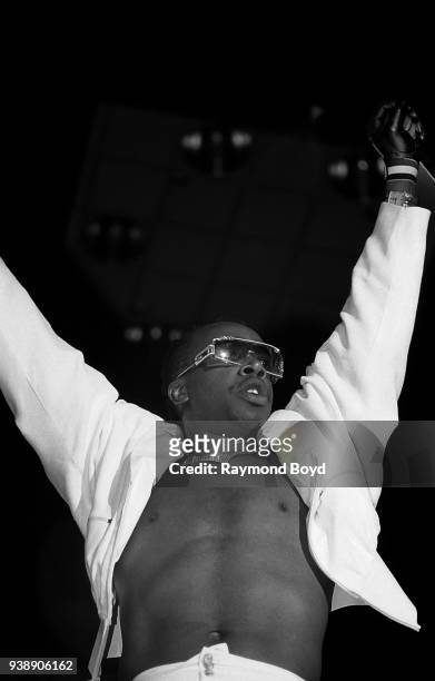 Rapper MC Hammer performs at the Indianapolis Convention Center in Indianapolis, Indiana in April 1989.