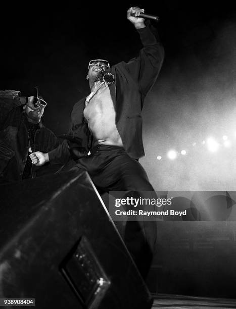 Rapper MC Hammer performs at the Kemper Arena in Kansas City, Missouri in April 1989.