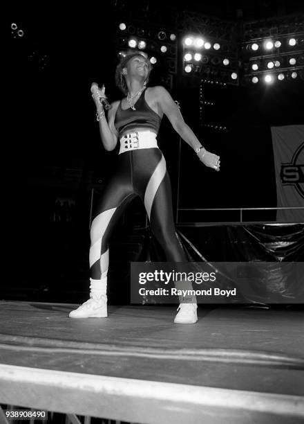 Rapper Stacy Phillips from JJ Fad performs at Kemper Arena in Kansas City, Missouri in June 1989.