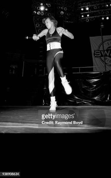 Rapper Baby D from JJ Fad performs at Kemper Arena in Kansas City, Missouri in June 1989.