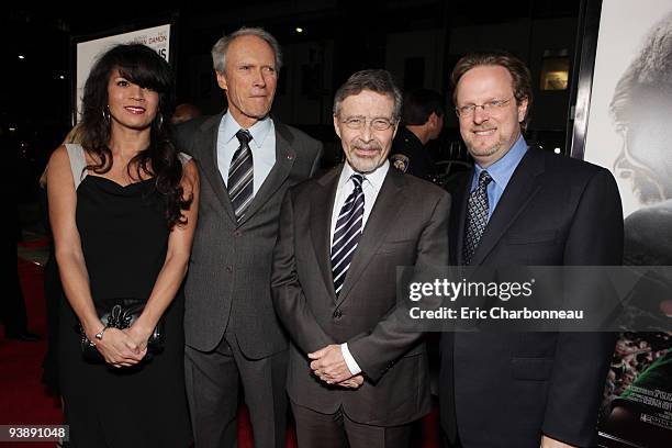 Dina Eastwood, Director Clint Eastwood, Warner's Barry Meyer and AFI's Bob Gazzale at Warner Bros. Pictures Los Angeles Premiere of 'Invictus' on...