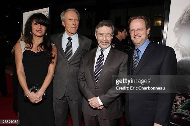 Dina Eastwood, Director Clint Eastwood, Warner's Barry Meyer and AFI's Bob Gazzale at Warner Bros. Pictures Los Angeles Premiere of 'Invictus' on...